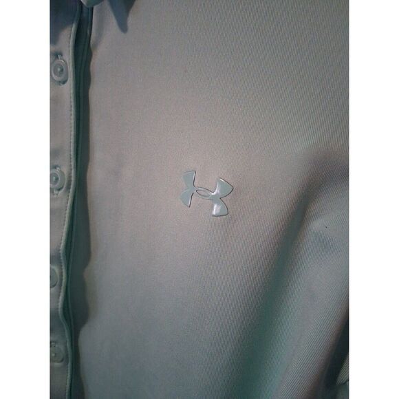 Sleeveless 5 Button Top Under Armour Heatgear Women's Seafoam Green XL 14 - Picture 3 of 8